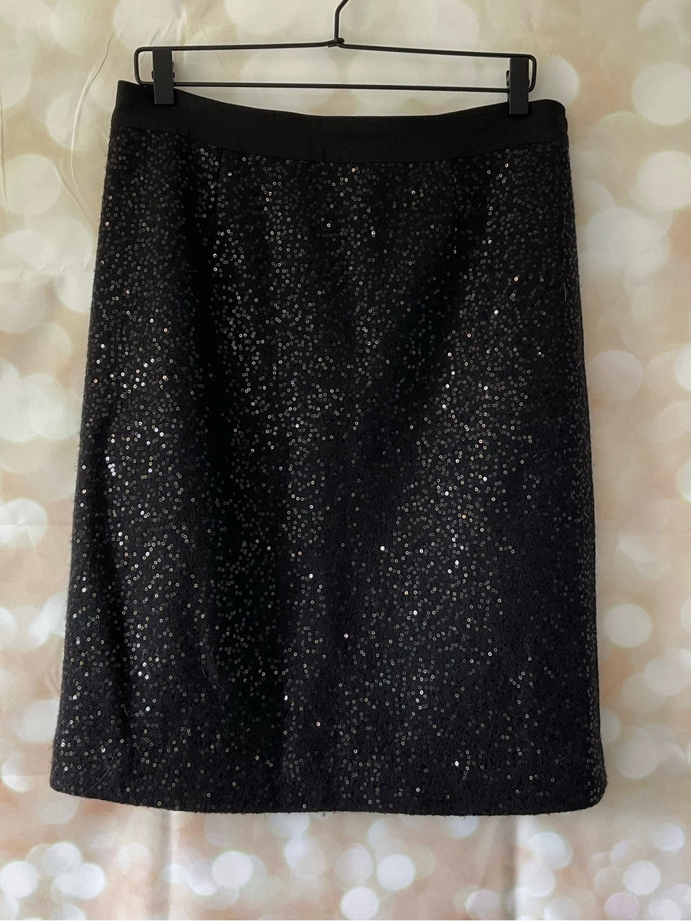 Boden Black Sequin Pencil Skirt